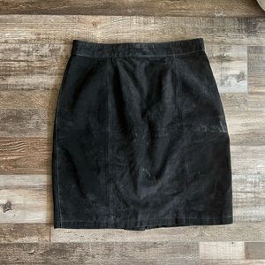 Y2K 100% Leather Suede Skirt